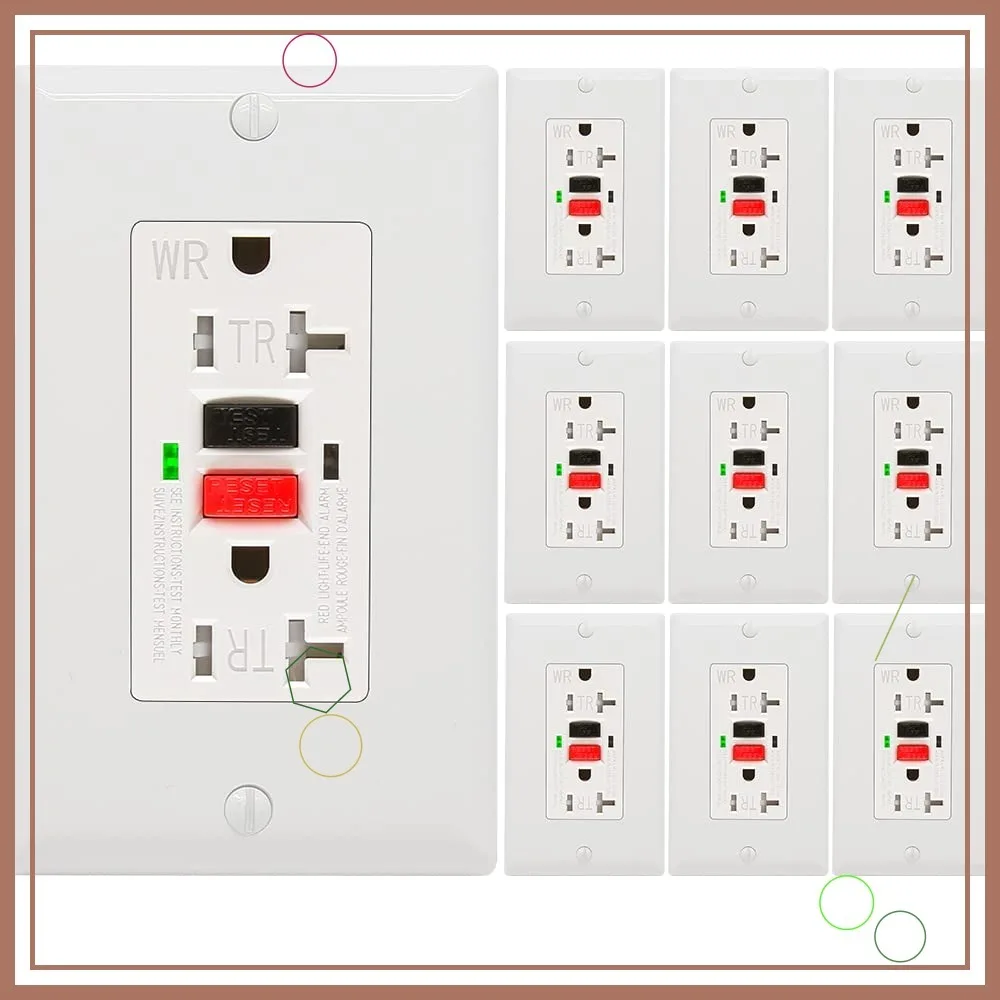 

10 Pack GFCI Outlet 20 Amp, UL Listed, Self-Test, Tamper & Weather Resistant with LED Indicator and Wall Plates
