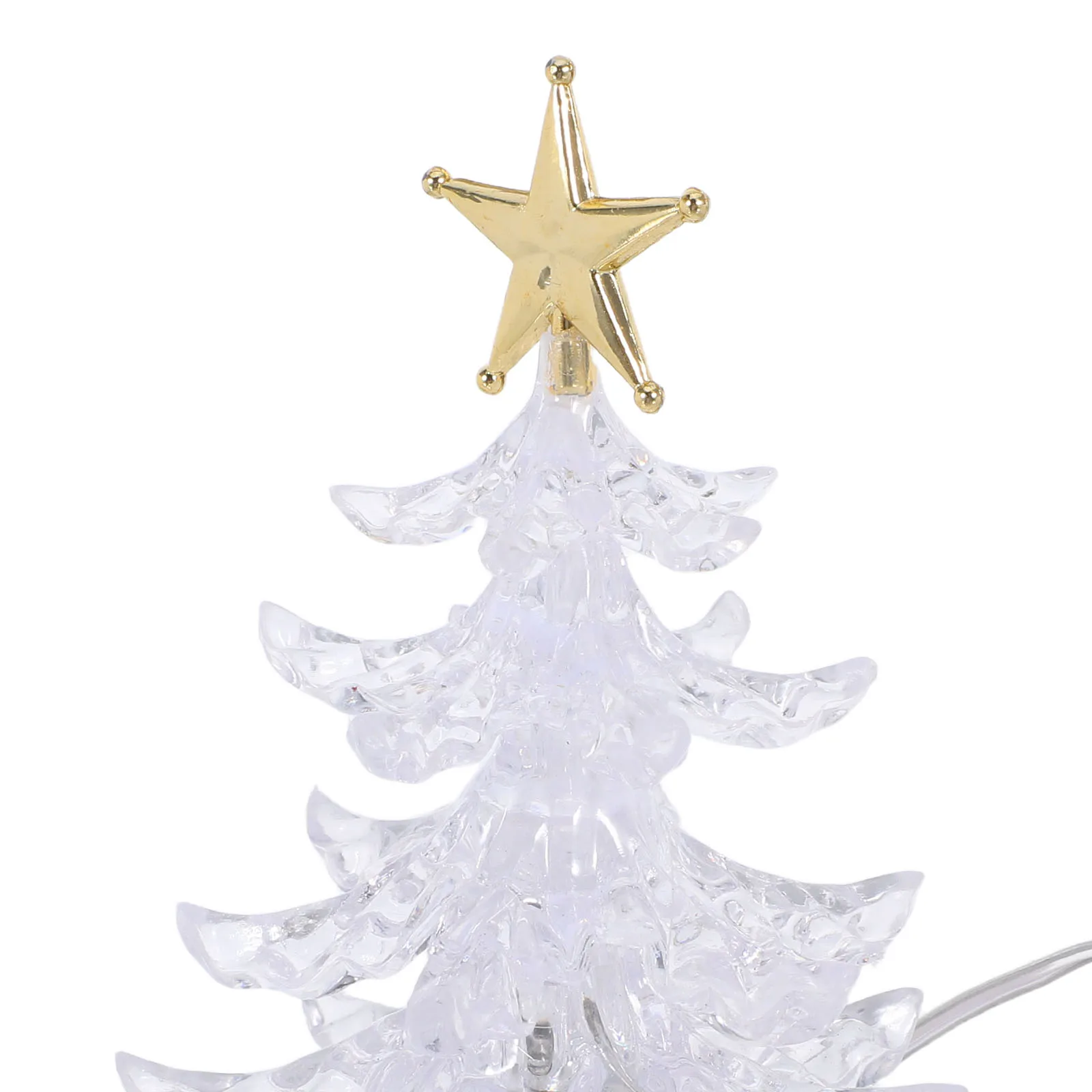 2 قطعة شجرة عيد الميلاد الاكريليك أضواء ليلية صغيرة اللون تغيير مصابيح LED USB بالطاقة الجدول محور الديكور توهج احتفالي #5