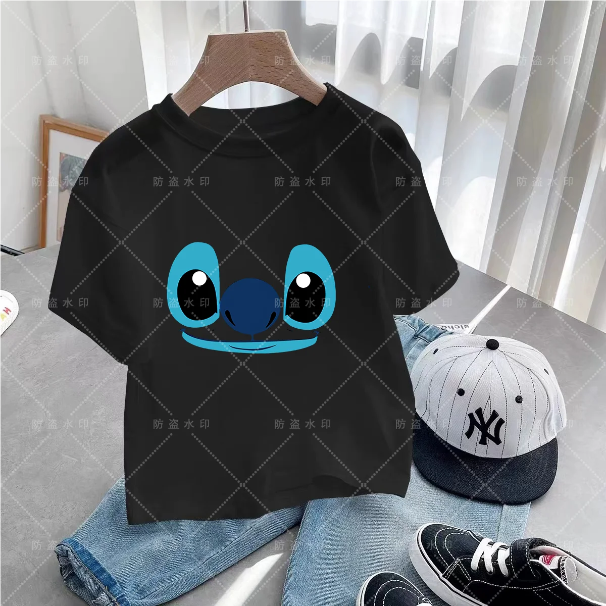 

Stitch Cartoons Summer Y2k Kawaii Short Sleeve Disney Children Top Children's Clothing Tops T Shirt Disney Cartoons Kawaii Kids