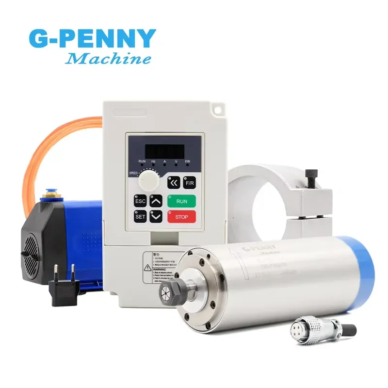 Gpenny 1.5kw ER16 D80mm Water Cooled Spindle 1.5KW QL Inverter 80mm Bracket 75W Water Pump Spindle Motor