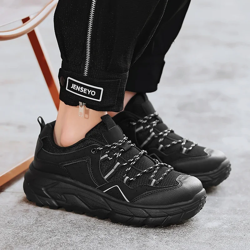 Spring And Autumn New Men'S Outdoor Sports Shoes Lightweight Breathable Casual Shoes Thick Soled Anti Slip Mountaineering Shoes