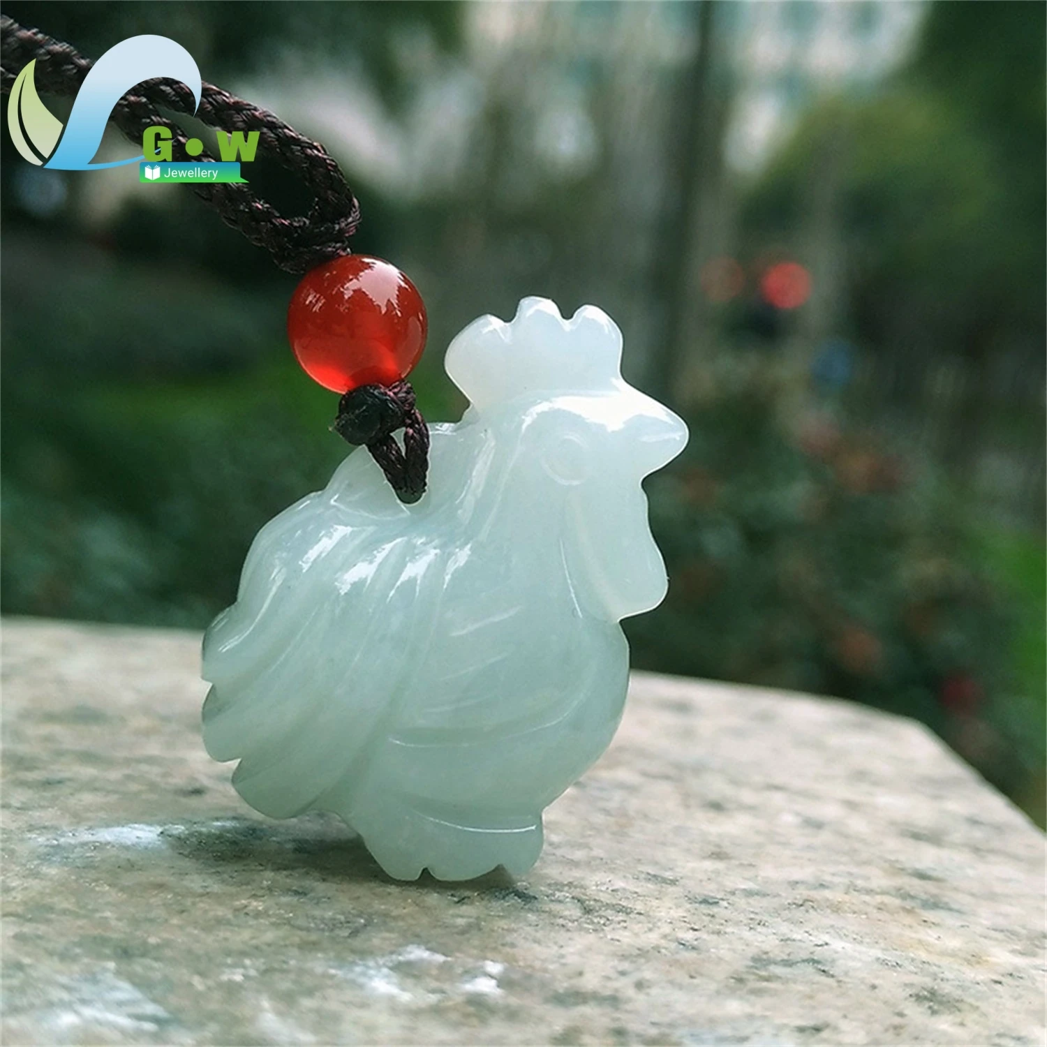

Natural Glutinous Jade Rooster Pendant Chinese Zodiac Charm Necklace Carved Jewelry Gift for Men Women Unisex Birthday Wholesale