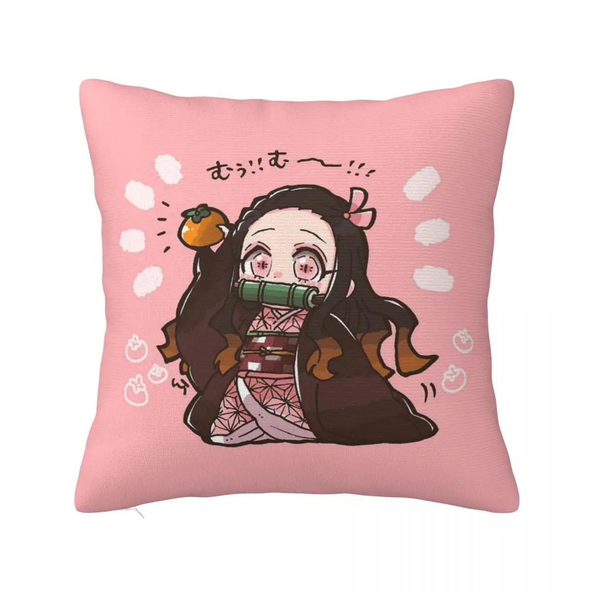 Demon Slayer Anime Square Pillow Covers Polyester Sofa Kamado Nezuko  Cushion Case Cool Home Decoration Throw Pillow Case 45*45