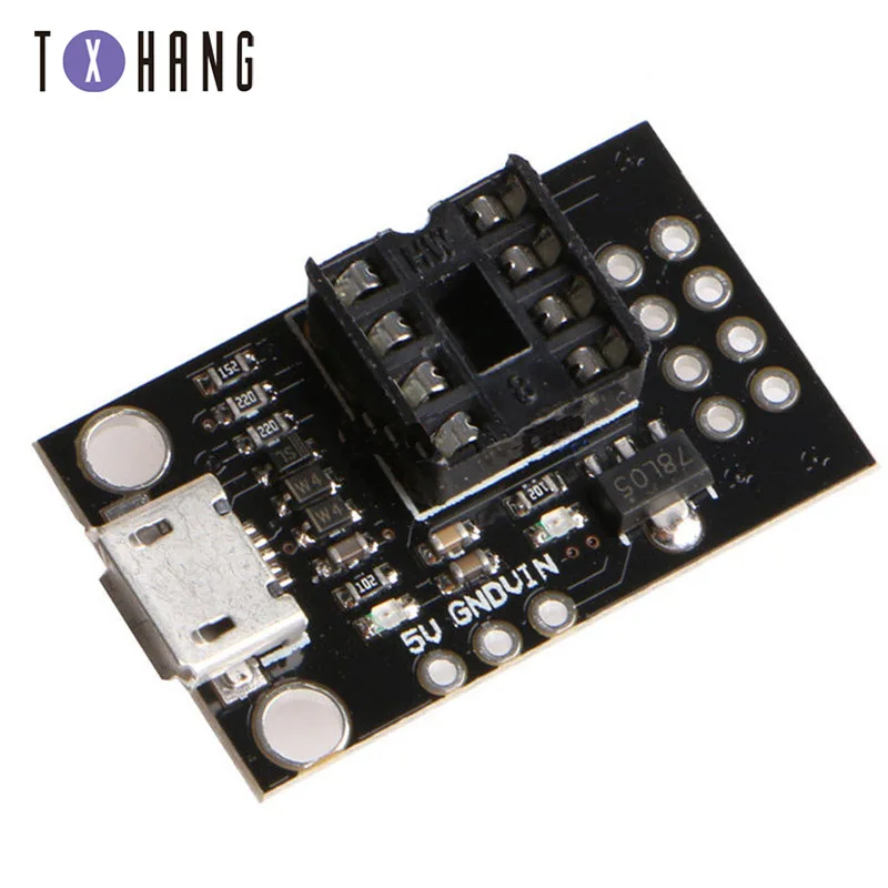 1PCS Great IT Development Board For ATtiny13A/ATtiny25/ATtiny45/ATtiny85 Programming Editor Micro Usb Power Connector diy