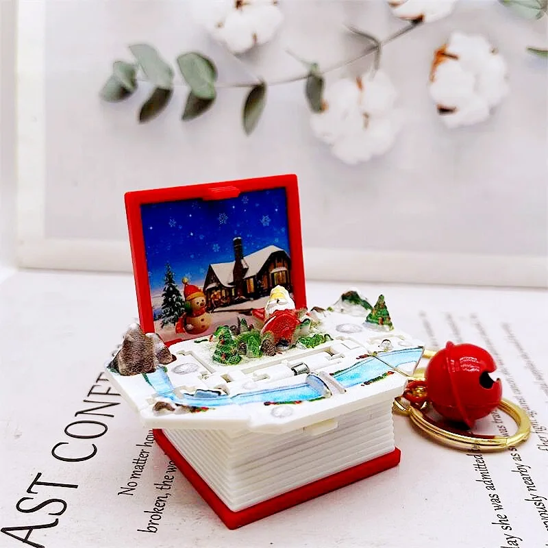 New 3D book,keychain  pendant bag, car  Creative Accessories for Men and Women