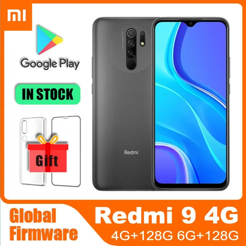 Оригинальный сотовый телефон Xiaomi Redmi 9 с глобальной прошивкой, Восьмиядерный Helio G80, четырёхъядерный процессор 13 МП, 5020 мАч, экран 6,53 дюйма FHD +