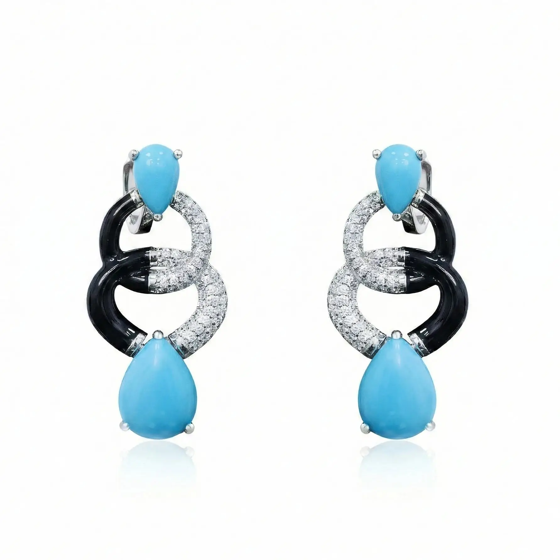 

Искусственные бирюзовые серьги-подвески с переплетением, винтажные, из стерлингового серебра 925 пробы, элегантные ювелирные изделия для женщин, подарки на годовщину