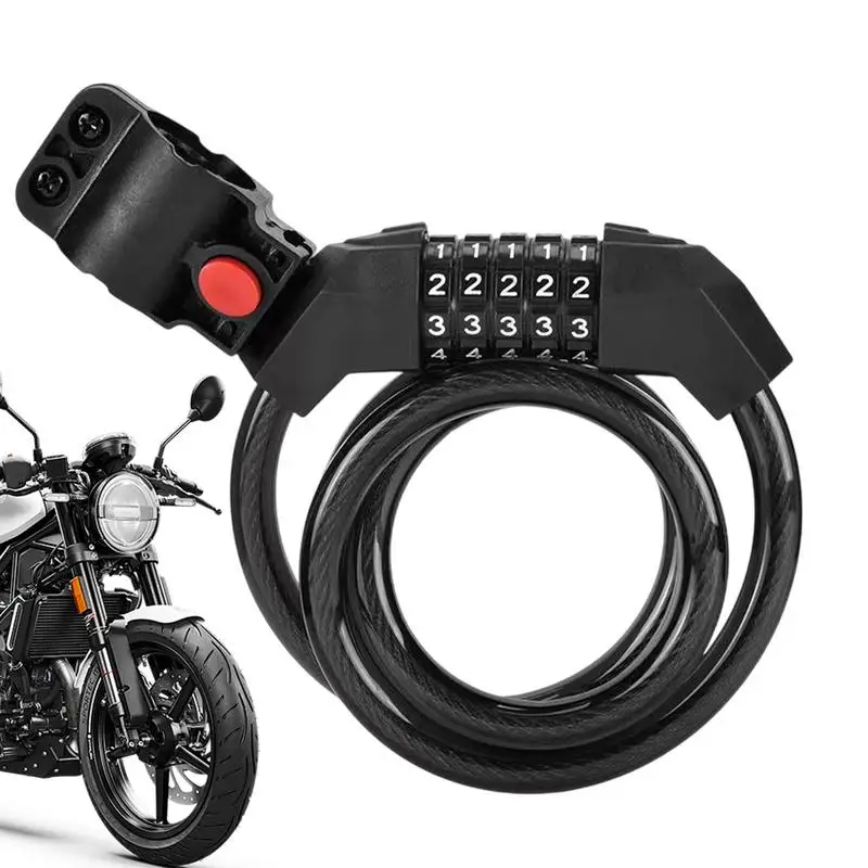 

Motorcycle Cable Lock Waterproof Combination Chain Lock High-security 5-digit Combination Lock For Scooters And Motorcycles Anti