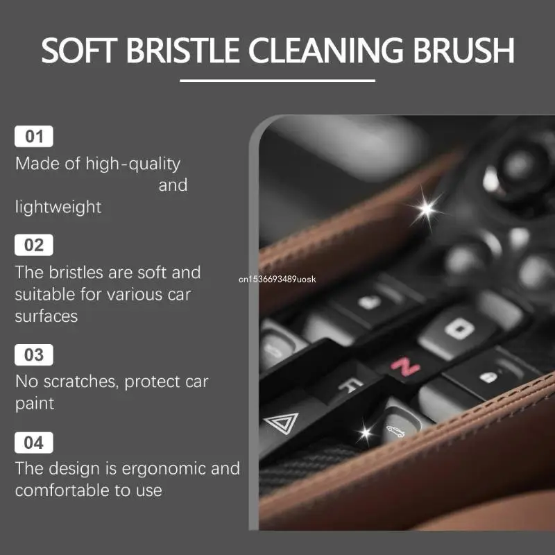 6Pieces Car Detailing Brush Soft Bristle Brushes For Safe Paint Protections