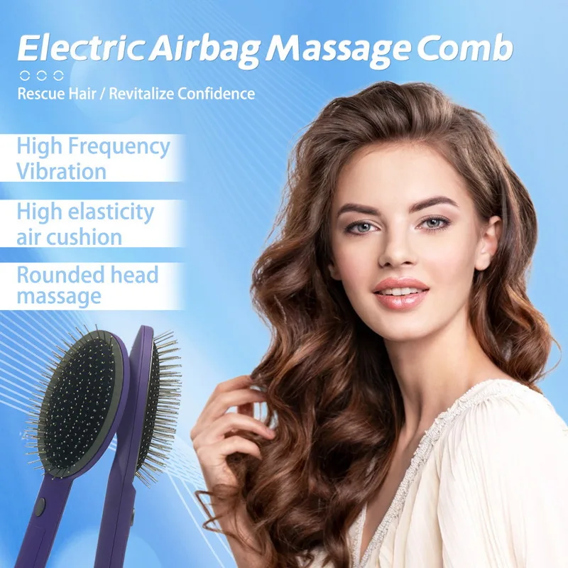 

Электрическая подушка безопасности, массажная расческа на воздушной подушке, антистатическая расческа для увеличения объема кожи головы для женщин, домашнее использование
