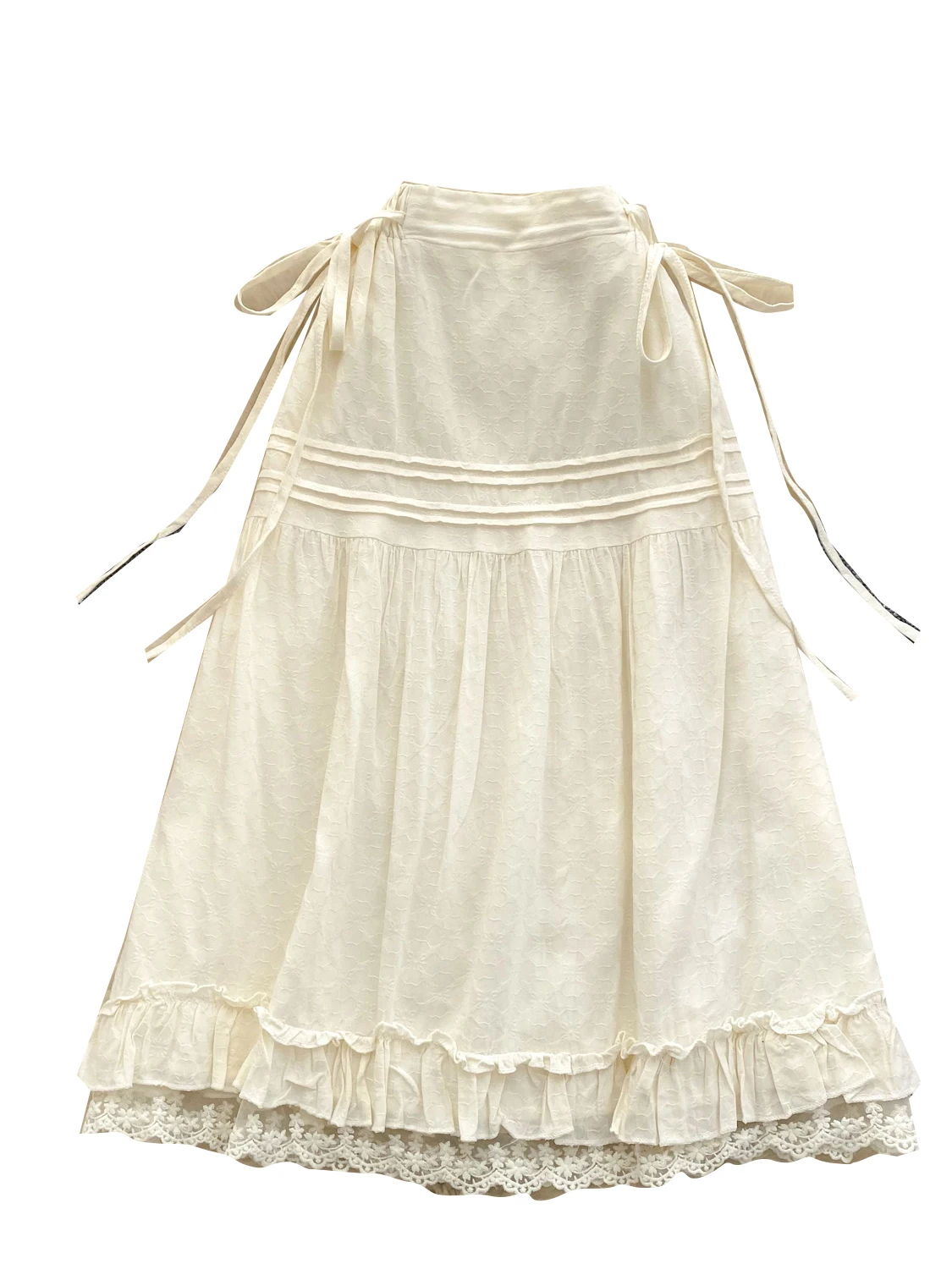 Spódnica damska Ele, wysoki stan, krój A, z koronkowymi wstawkami, elegancka, do pracy, z włókna poliestrowego, wyszczuplająca, w stylu fairy.