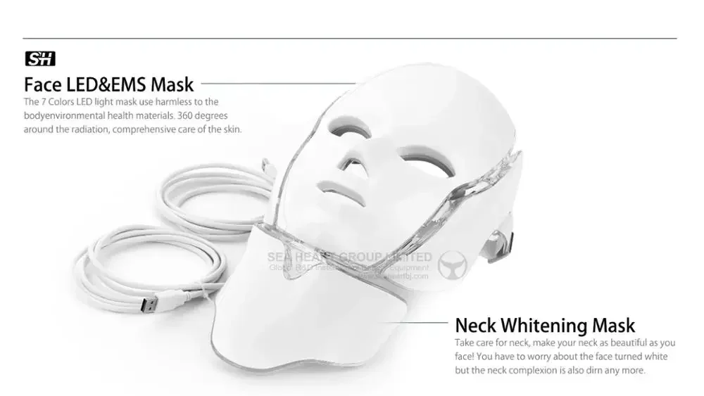 New 3D skin led facial mask with 7 light colors for face care