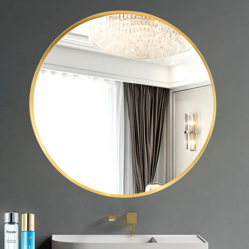 Makeup Bathroom Mirror Shower Round Big Hairdressing Shower Mirror Toilet Aesthetic Bathroom Fixtures Espelho Home Improvement