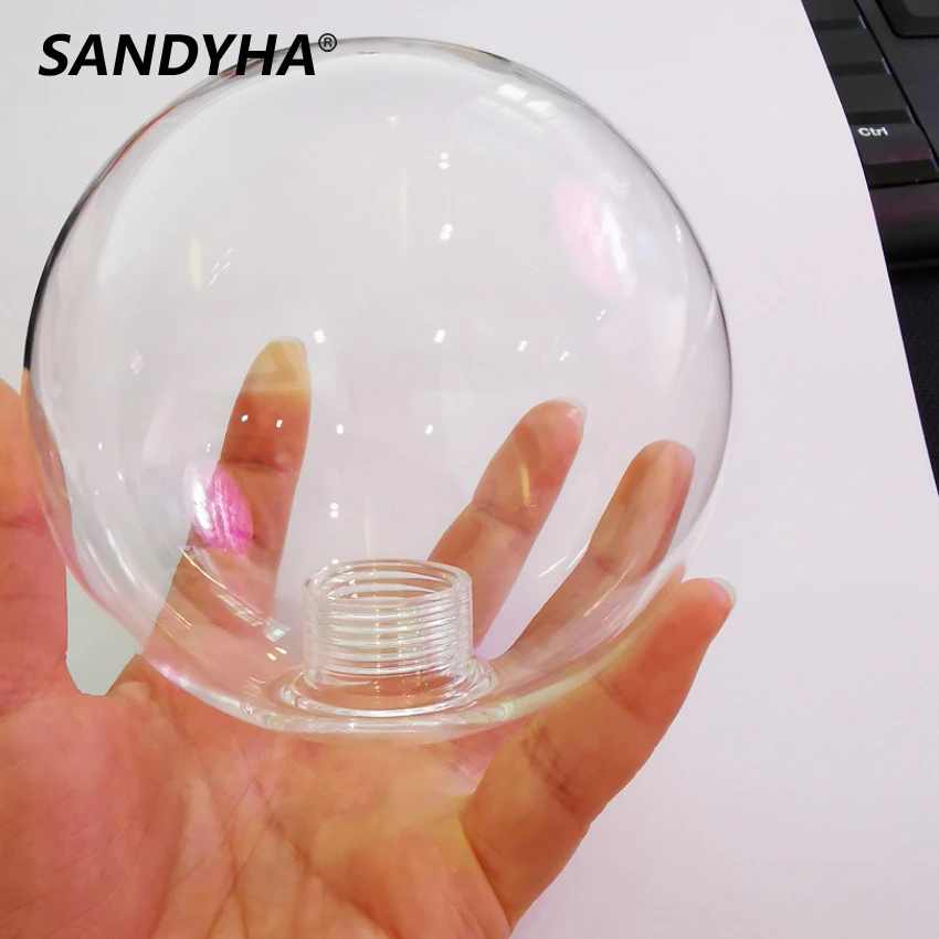 SANDYHA Clear Glass Ball for Chandeliers Ball In Ball Smoky Gass Ball for Hanging lamp Amber Glass Ball for Pendant Light G9