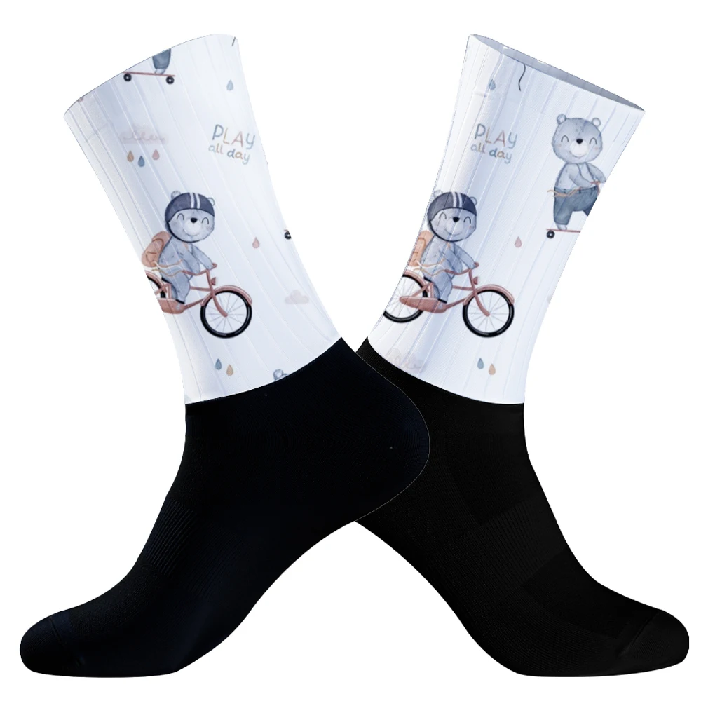 2024 neue rutsch feste Silikon Professional Race Aero Sport Fahrrad Laufs ocken Rad socken Sommer coole atmungsaktive Socken