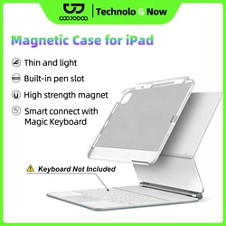 Magnetic Case for iPad Pro 11 13 2024 M4 Air 6 Air 4/5 iPad Pro 12.9 Magic Keyboard Compatible Case Pencil Holder