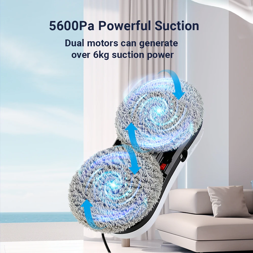 Electric Window Cleaning Robot 5600Pa Automatic & Remot Control Limpiacristales Vacuum Glass Washing Robot for Home Appliances
