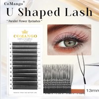CoMango Parallel U Lashes Flat Base Double-tips Natural Volume Japanese U-shaped Individual Eyelashes Wholesale Makeup Supplies