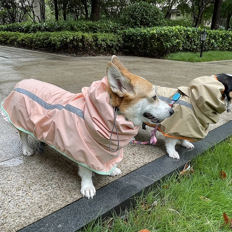 

Pet Raincoat YorkDog Clothes Rain Coat Dog Waterproof Dog Coat Jacket with Safety Reflective Strip Poncho Waterproof Raincoat