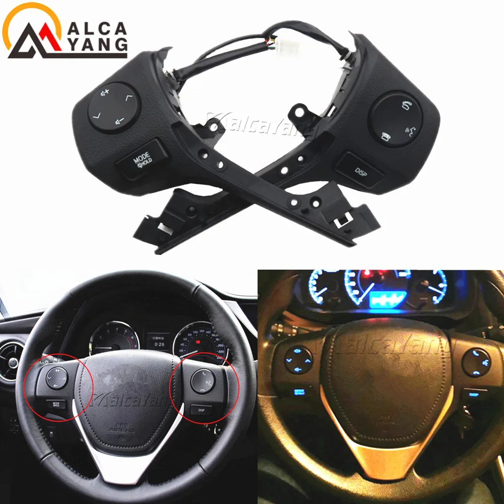 

84250-02560 Buttons Bluetooth Phone Steering Wheel Audio Control Button For TOYOTA Corolla RAV4 2014 2015 2016- 2018 Car Styling