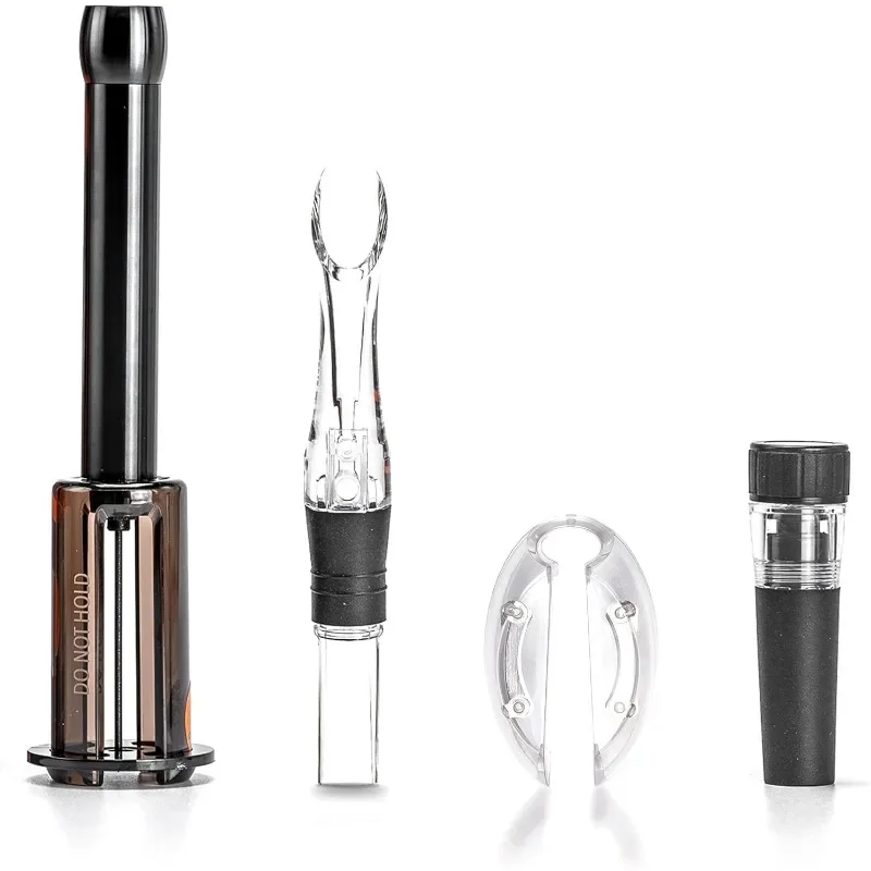 

CORK GENIUS 4-Piece Wine Opener Set, Air Pump Bottle Opener, Wine Aerator Pourer Spout, Wine Foil Cutter