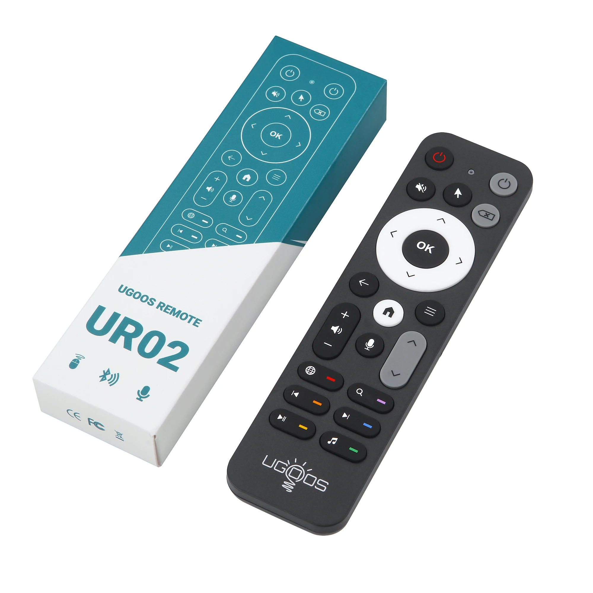 Original UGOOS UR02 Bluetooth Voice Remote Control Replacement for Ugoos TOX1 TOX3 AM8 PRO AM6B PLUSX4 X4Q Cube Pro Extra TV Box