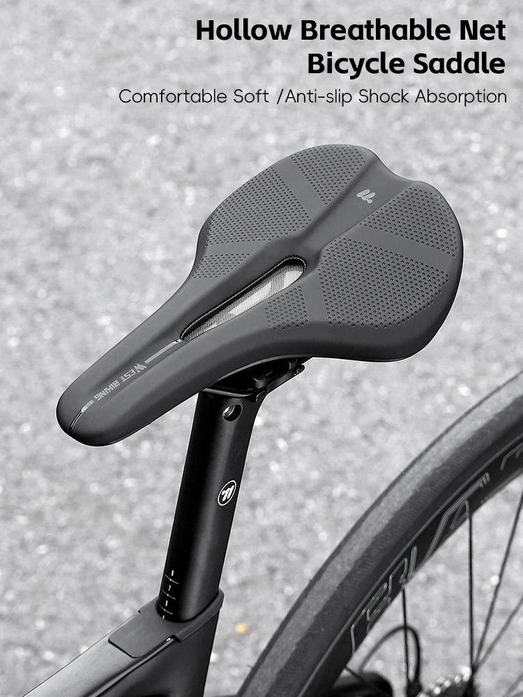 AliExpress West Biking WEST BIKING Bicycle Saddle Hollow Breathable Cycling Cushion PU Waterproof Shock Absorption Bike Seat MTB Road Bike Accessories