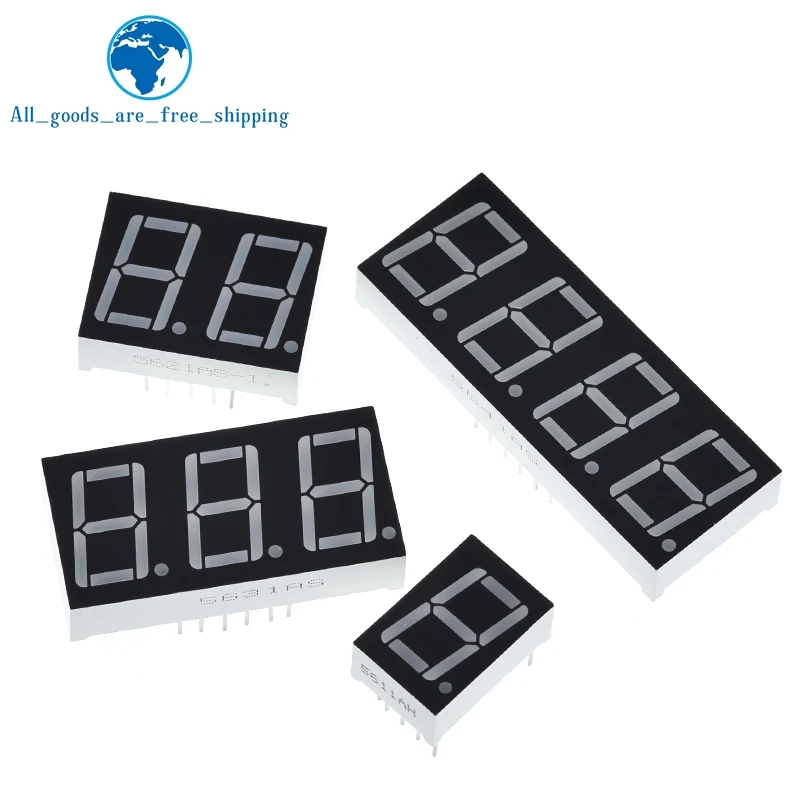 Layar LED 0.56 Inci 7 Segmen 1 Bit/2 Bit/3 Bit/4 Bit Digit Tabung Merah Katoda Umum/Anoda Digital 0.56 Inci Led 7 Segmen