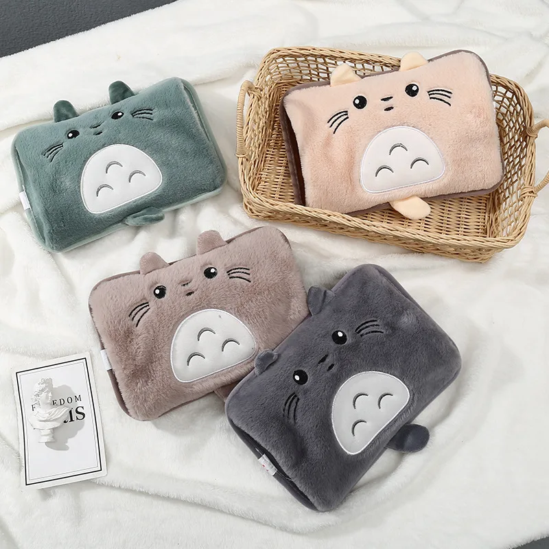 Imitation Rabbit Hair Hand Warmers, Cartoon Water Filling, Hot-Water Bag, Explosion-Proof, Rechargeable Hot Water Bottles, Soft