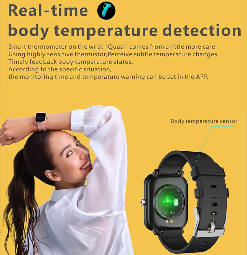 Original 5ATM Swim Smart Watch Body Temperature Monitor Music Control Sport Waterproof Smart Watch for Men Women Smartphone 2024