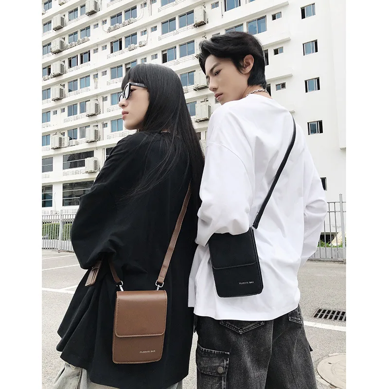 

Waterproof PU leather retro shoulder bag two sets of mobile phone storage clamshell shoulder Korean version small satchel bag