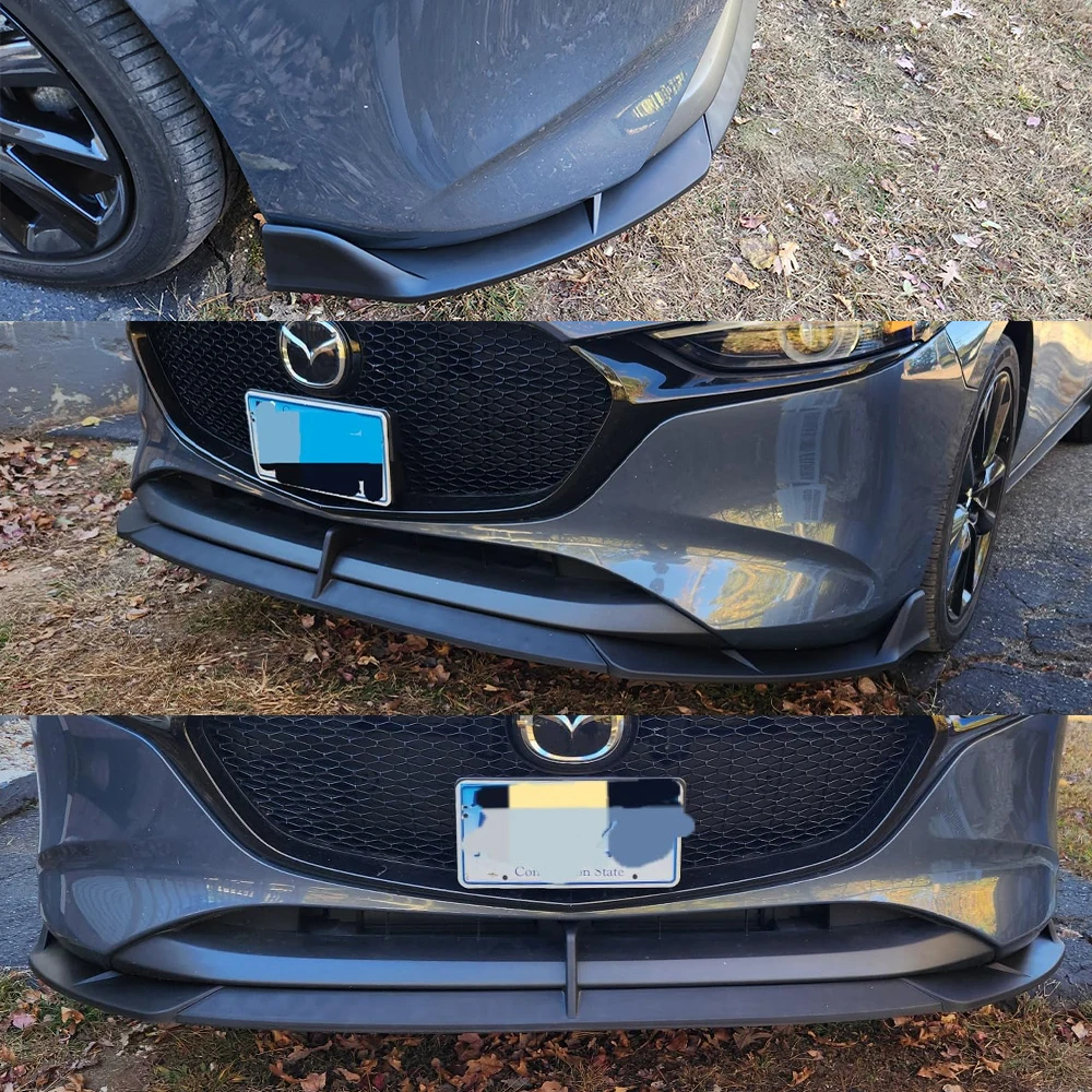 Auto-Frontstoßstangenspoiler, Lippenkörper-Set, Stoßstangen-Diffusorschutz, kompatibel mit 2019–2026, Mazda 3, Schrägheck/5DR-Modell – Detail 4