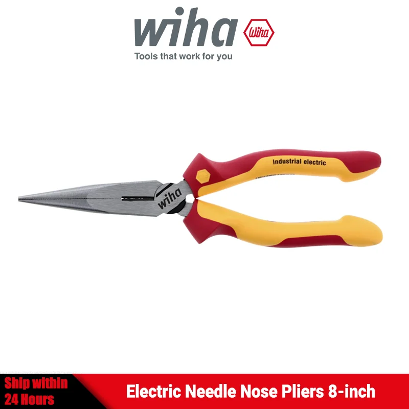 wiha-26727-pinze-a-becco-lungo-da-8-pollici-isolate-vde-1000v-professionali-con-tagliente-forma-dritta-alta-qualita