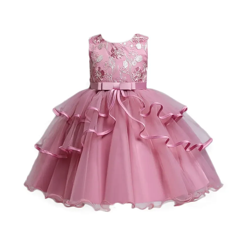 Fashion Prom Flower Girl Dresses Summer Kids Dresses for Girls Lace Sleeveless Children Girls Party Dress 2-10 Years