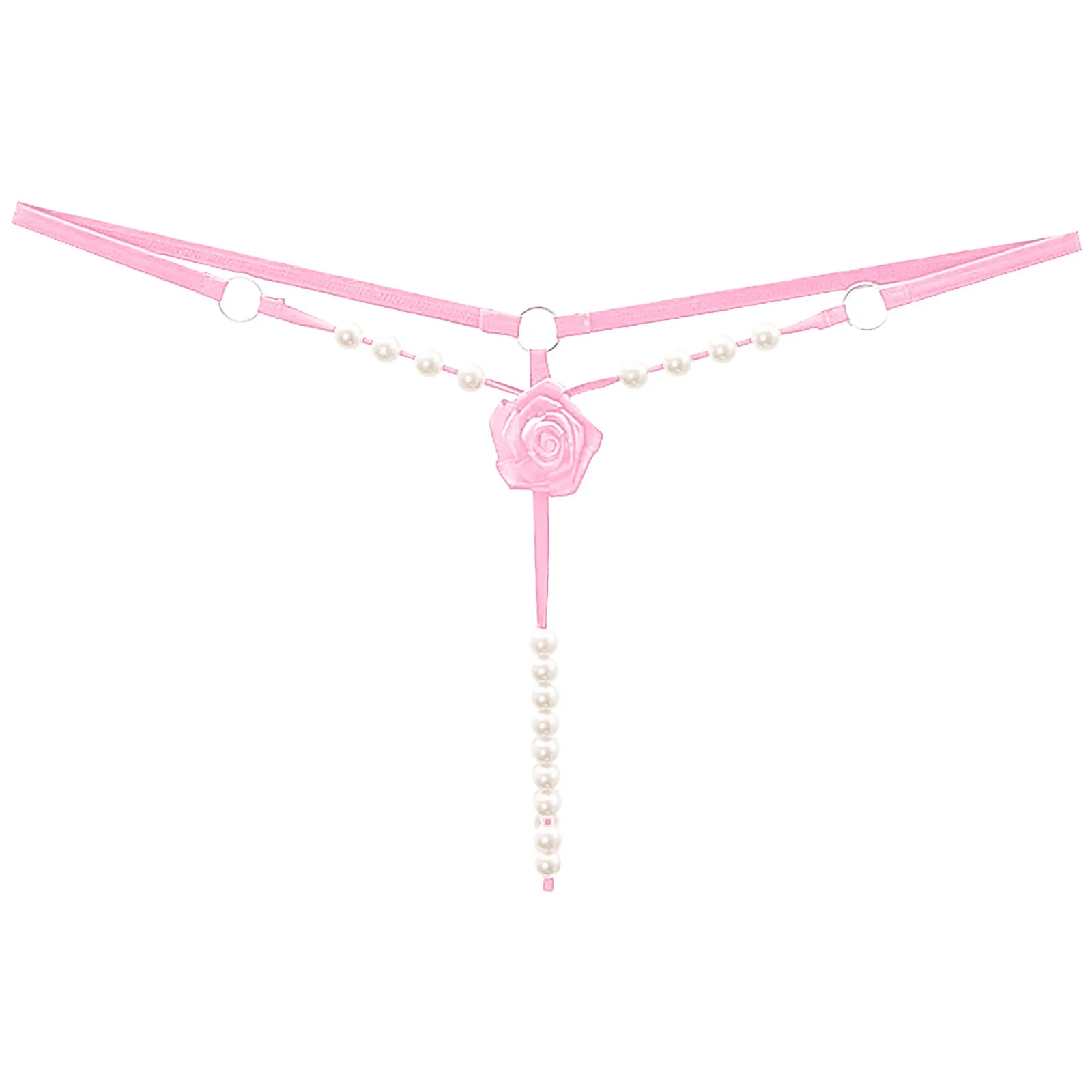 السيدات المنشعب افتتاح مثير سراويل الديكور الجوف خارج سيور النساء اللؤلؤ منخفضة الخصر المطرزة سيور مثير الملابس الداخلية #2