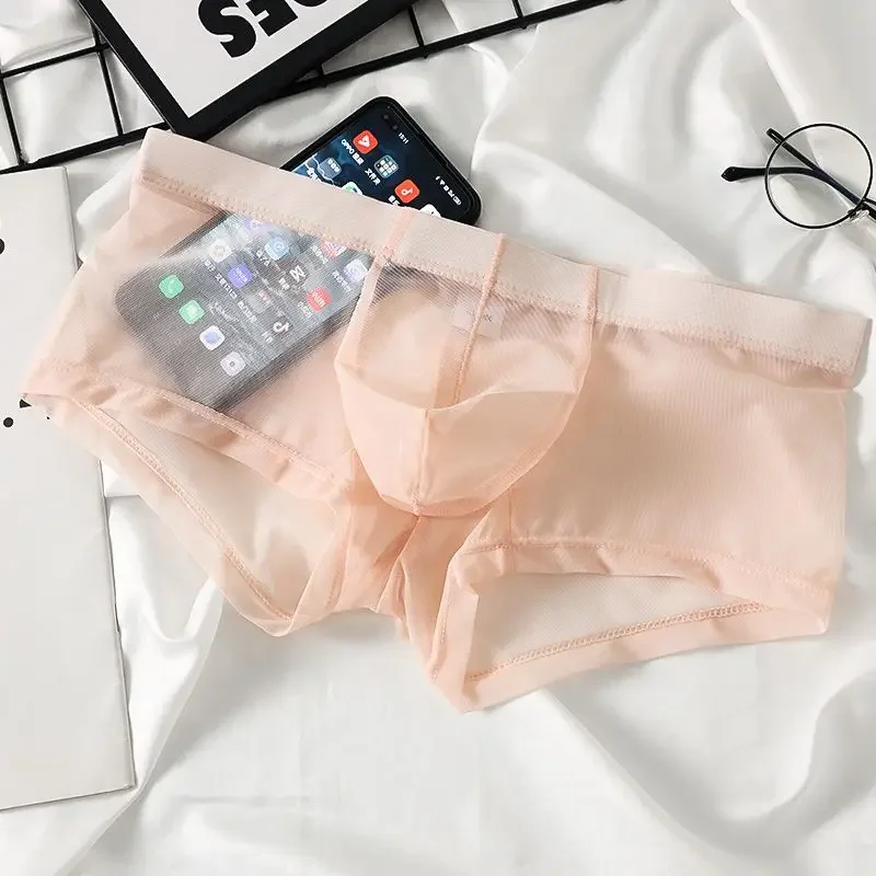 2pcs Handmade Man's Breathing Half Sheer Light Weight Thin Panty Harajuku BF Gifts LGBQT Group Fkk
