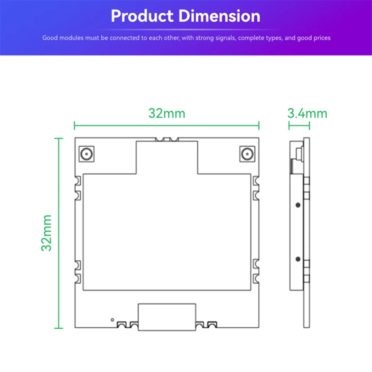 โมดูลแผนที่ BL-M8812EU2พลังงานสูงพร้อมโมดูลแผนที่ไร้สาย FEM โมดูล WIFI 5G พลังงานสูง