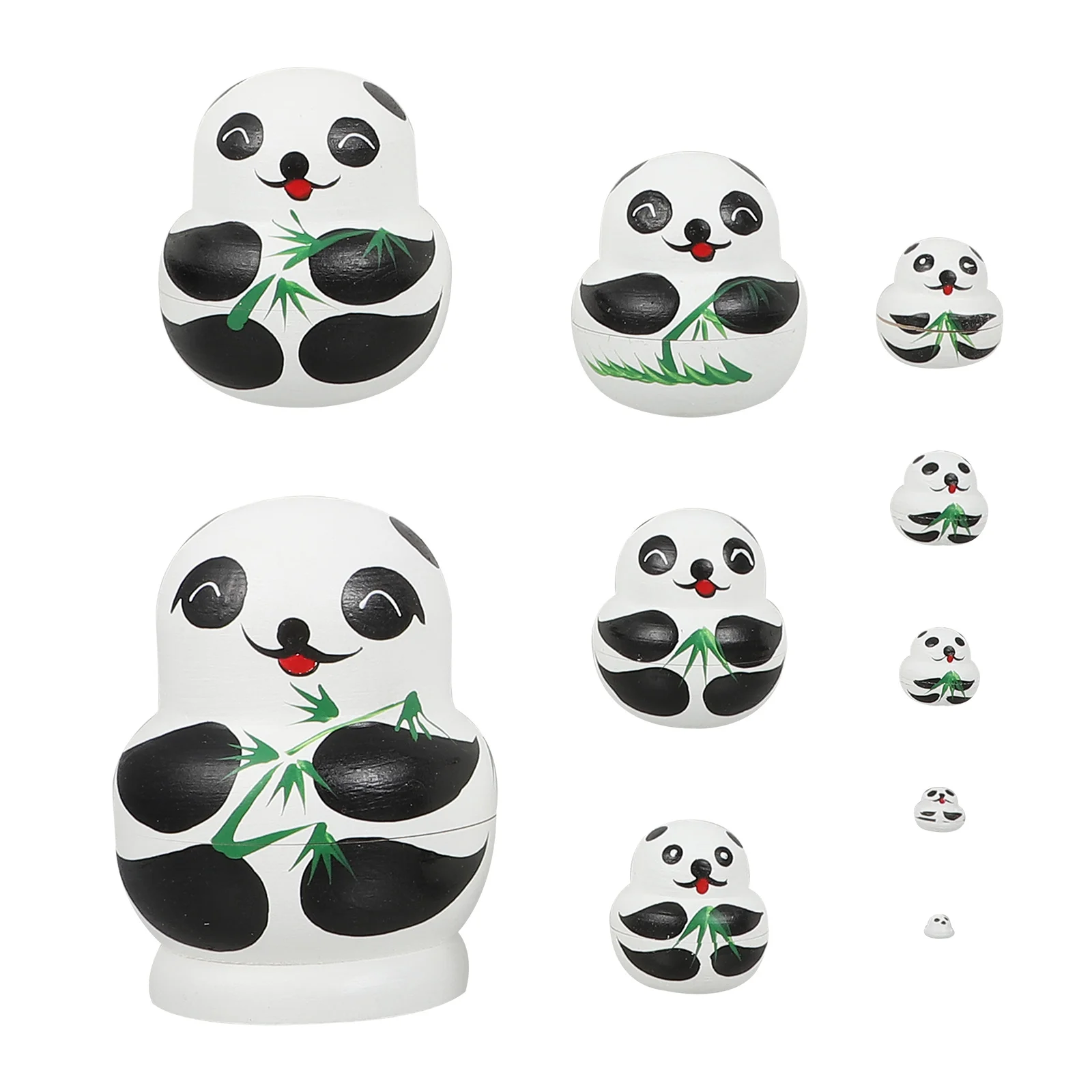 Matryoshka de Panda de diez capas, muñecos de regalo de cumpleaños, juguetes Matryoshkas apilables, bebé anidado ruso, pintado de madera