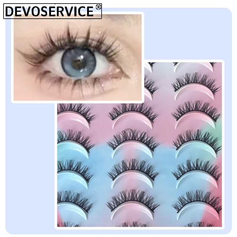 

DEVOSERVICE Russian Strip Lashes 20Pairs Fluffy Faux Mink False Eyelashes DD Curl Wispy Natural Long Eyelash Extension Multipack