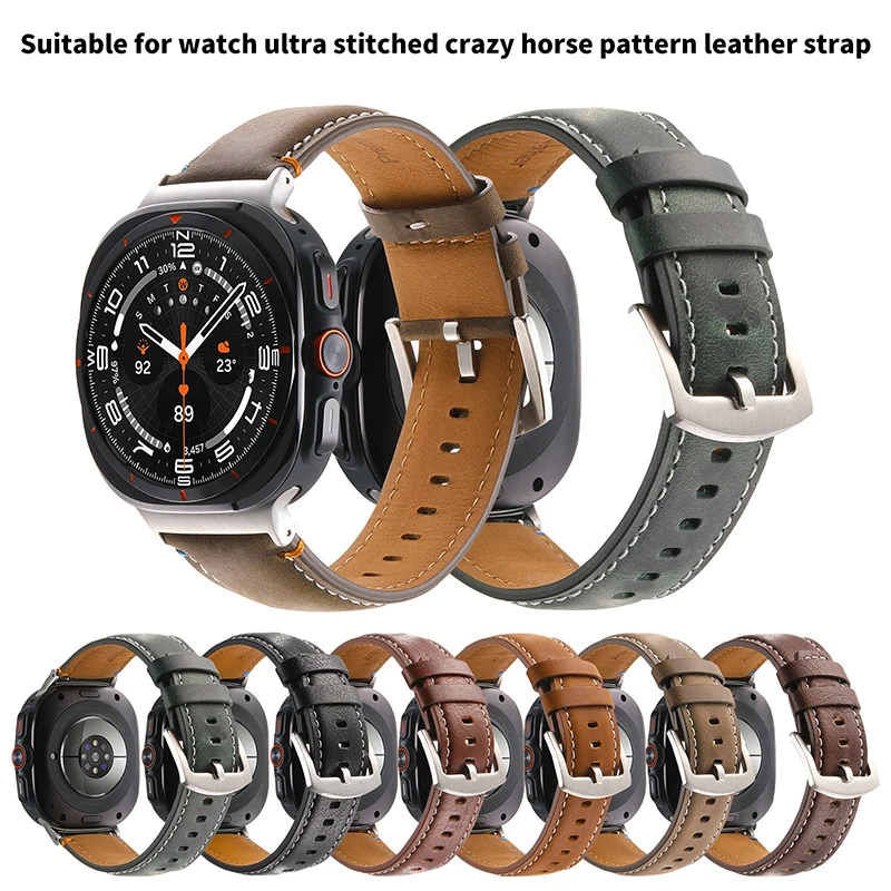 High-end Business Simple And Fashionable Genuine Leather Frosted Wrist Strap For Daily Use On  Galaxy Watch Ultra