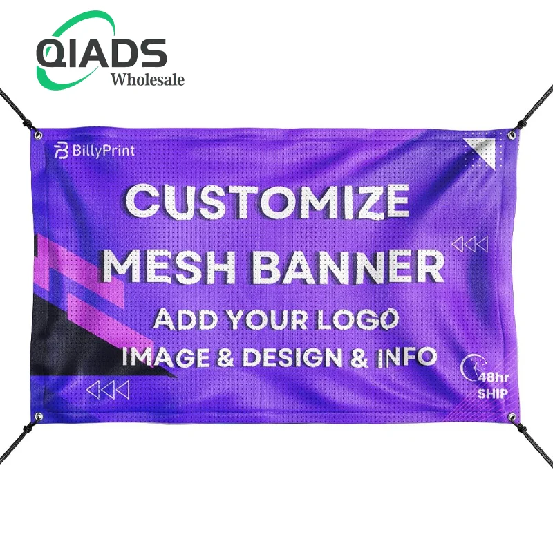 

QiAds Sto Custom Advertising Size Picture Design Background Print PVC Outdoor Spray Cloth Banner Vinyl/Fabric Banne Vinyl Banner