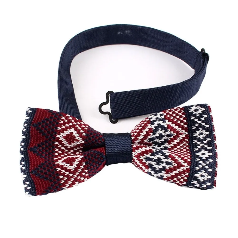 Creative Snowflake Knitted Christmas Necktie Heart Polka Dot Adjustable Strap Xmas Shirt Tie Soft Cravat Suit Accessories