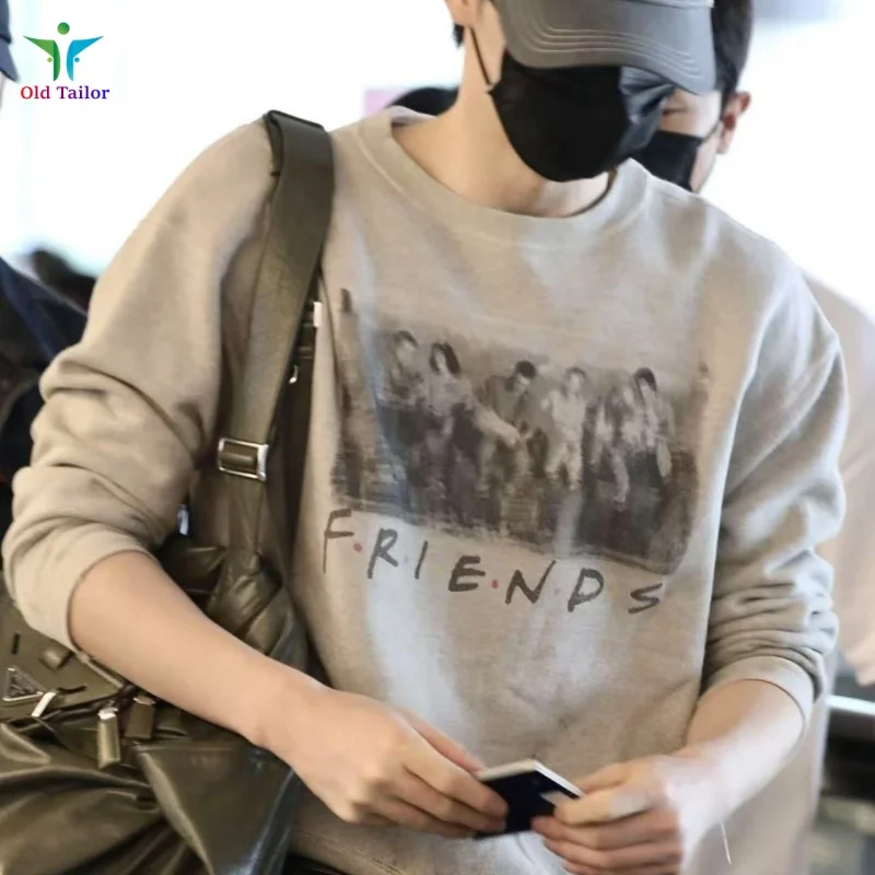 SAINT Old Friends رمادي جولة الرقبة أحدث الرجعية الرجال النساء الخريف الشتاء قسم سميك البلوز البلوز