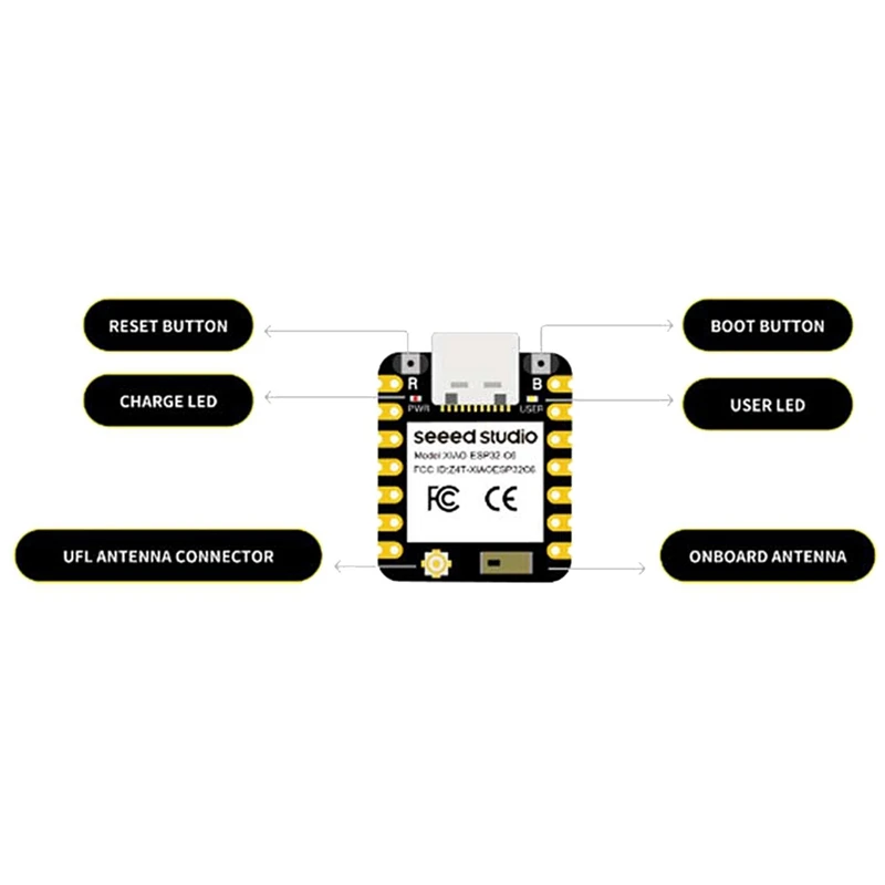 スーパーミニボードXIAO-ESP32C6,wifi,bluetooth 5.0,arduino用の開発ボード,見られるスタジオ