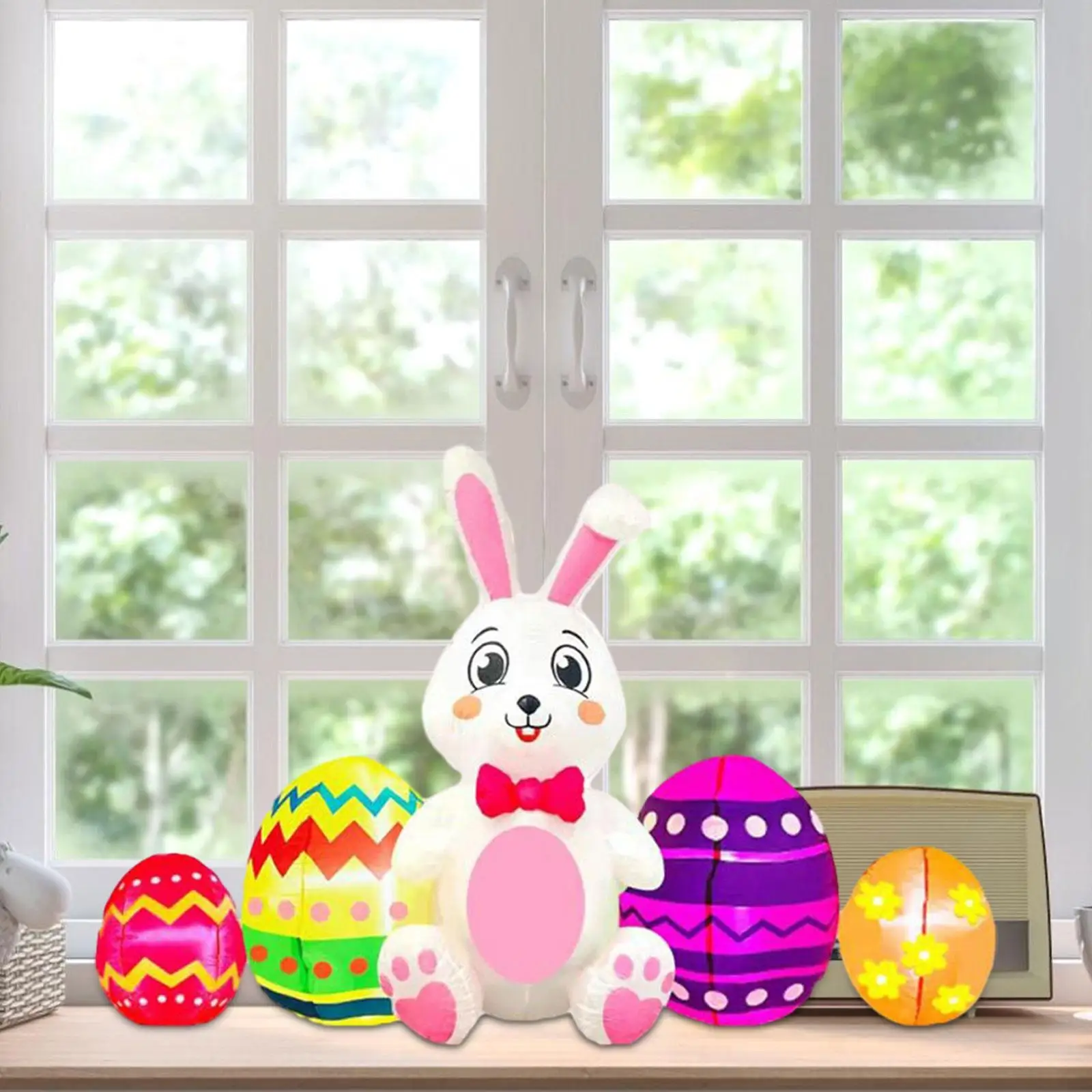 Easter Inflatable Outdoor Decoration Funny with LED Light for Home Yard Lawn