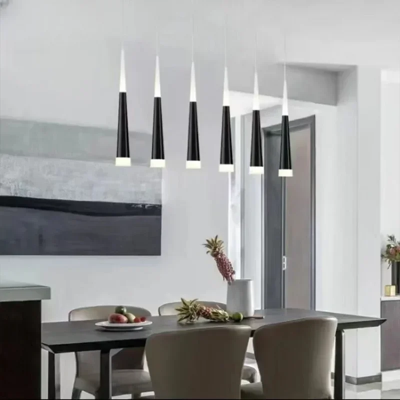 

Lighting Lamps Ceiling Chandelier Modern Bedroom LED Lights Long Line Warm Light Sofa Background Home Decoration Pendant Lamp