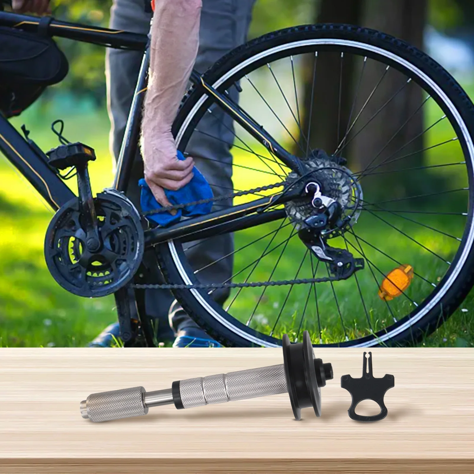 Bicycle Chain Cleaning Tool Bicycle Tool Thru Axle Tool Bicycle Cleaning Tool Transport Protection Built-in Double Bearings