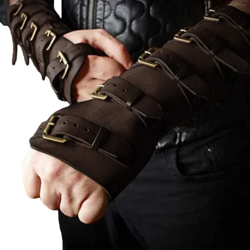 Nordic Viking Man Century Retro Steampunk Rock Wrist Guard Arm Guard Pair of Gloves Cosplay