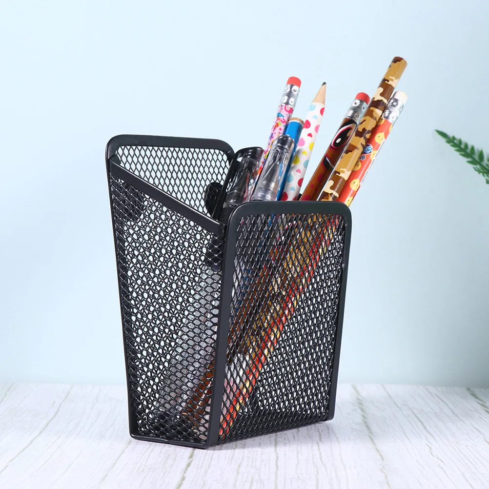 

Desktop Brush Pot Magnetic Pen Holder Black Material Long Time Use Organize Cosmetics Decorative Pen Holder