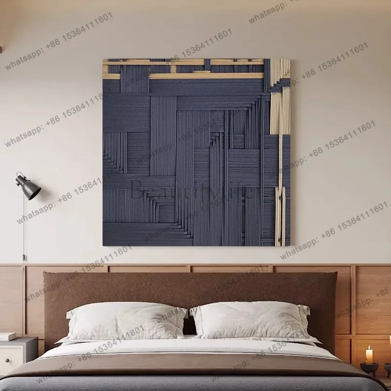 LJY modern wabi-sabi three-dimensional rope weaving decorative painting bedroom bedside